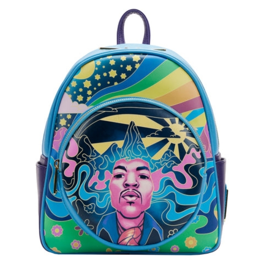 New Loungefly-LTD-EDITION-Jimi Hendrix Psychedelic Glow Landscape Mini Backpack